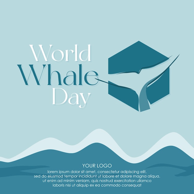 Whale Tail on hexagon shaped for World Whale Day