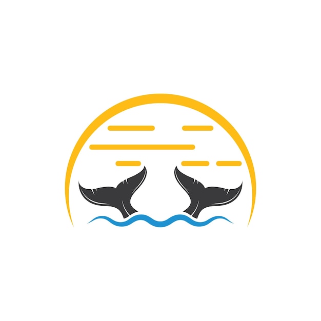 Whale tail icon vector illustration design