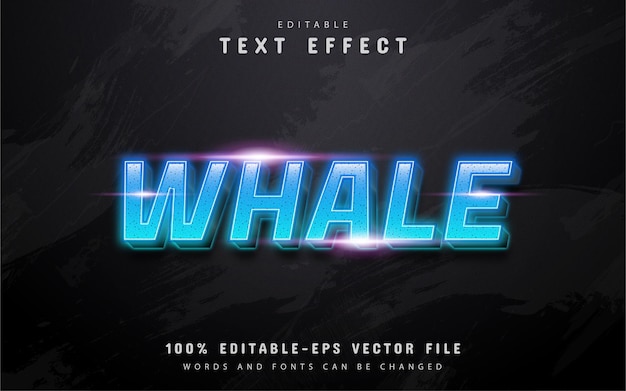 Whale text, blue gradient editable text effect