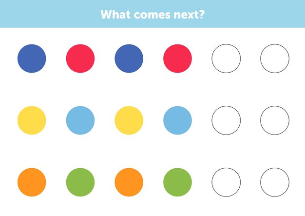 What comes next figures educational logical game for kids complete the sequence