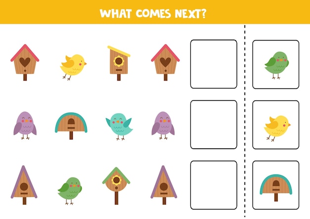 かわいい鳥と巣箱の次のゲームは何ですか子供のための教育的な論理的なゲーム