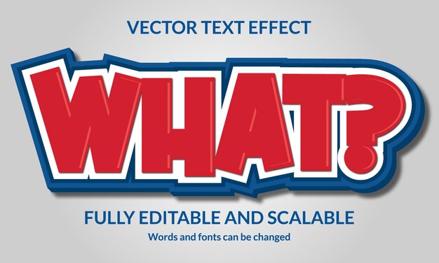 Vector what editable 3d text style effect