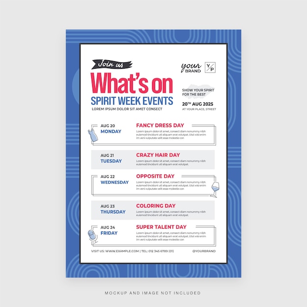 Vector what's on event schedule poster template in vector