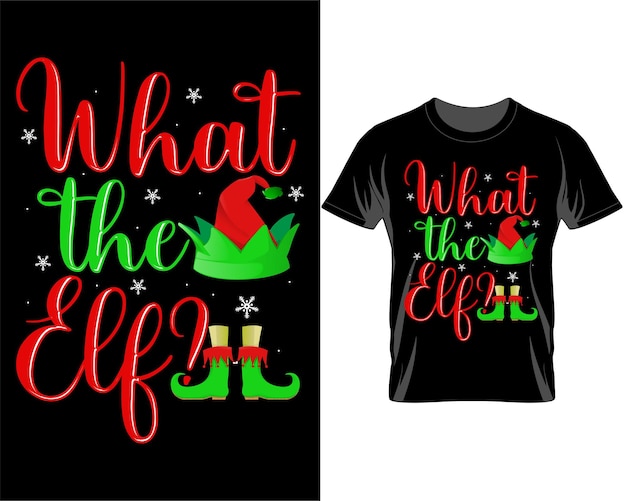 Elf 크리스마스가 T 셔츠 디자인 벡터를 인용하는 것