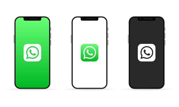 Iphone 화면의 Whatsapp 앱. 소셜 미디어 개념입니다. Ui Ux 흰색 사용자 인터페이스.