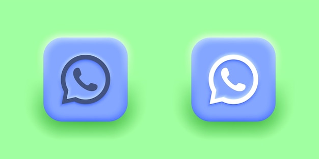 Whatsapp blue in modern square popular social media icons buttons