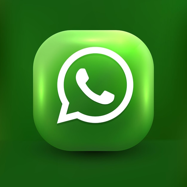 Whatsapp chat icon 3d chat bubbles on white tranparent background