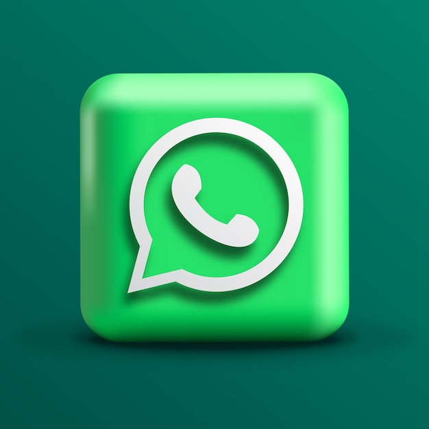 WhatsApp icon 3D Social media icon Vector Illustration