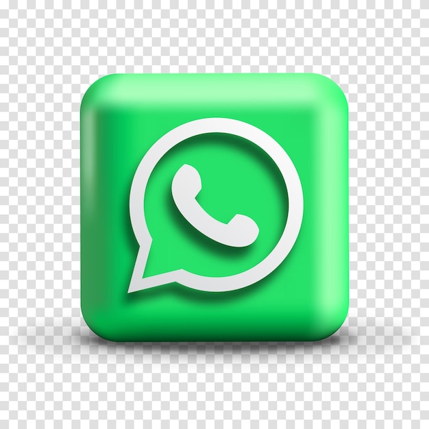 WhatsApp 아이콘 3D 소셜 미디어 아이콘 벡터 일러스트 레이 션