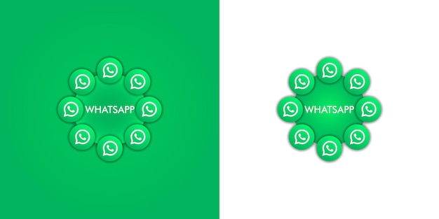 Дизайн значка WhatsApp на зеленом и белом фоне