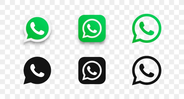 Vector さまざまなスタイルの whatsapp ロゴ アイコン コレクション ソーシャル ネットワーク アイコン ベクトル図