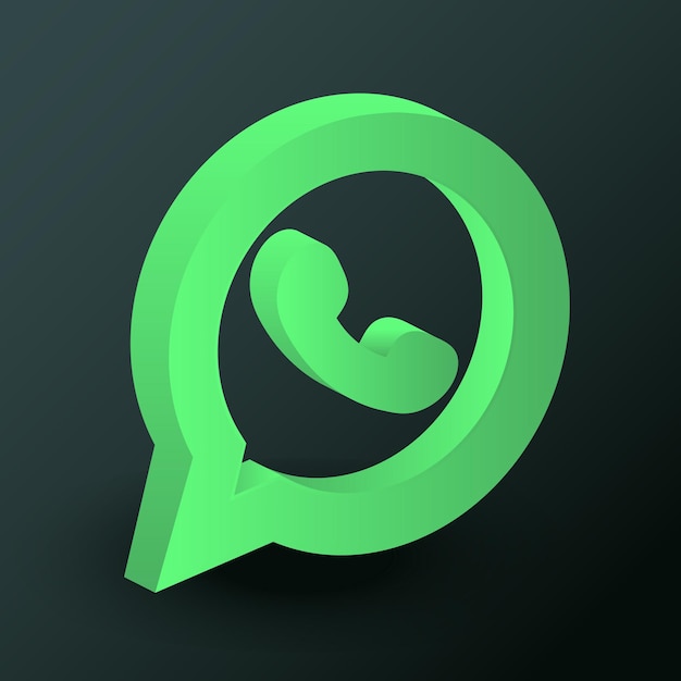 Vector whatsapp-logo op een realistische 3d-pictogramillustratie