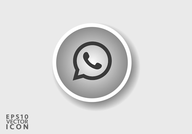 Whatsapp logo Whatsapp social media icon logotype Whatsapp flat Icon template black color editable