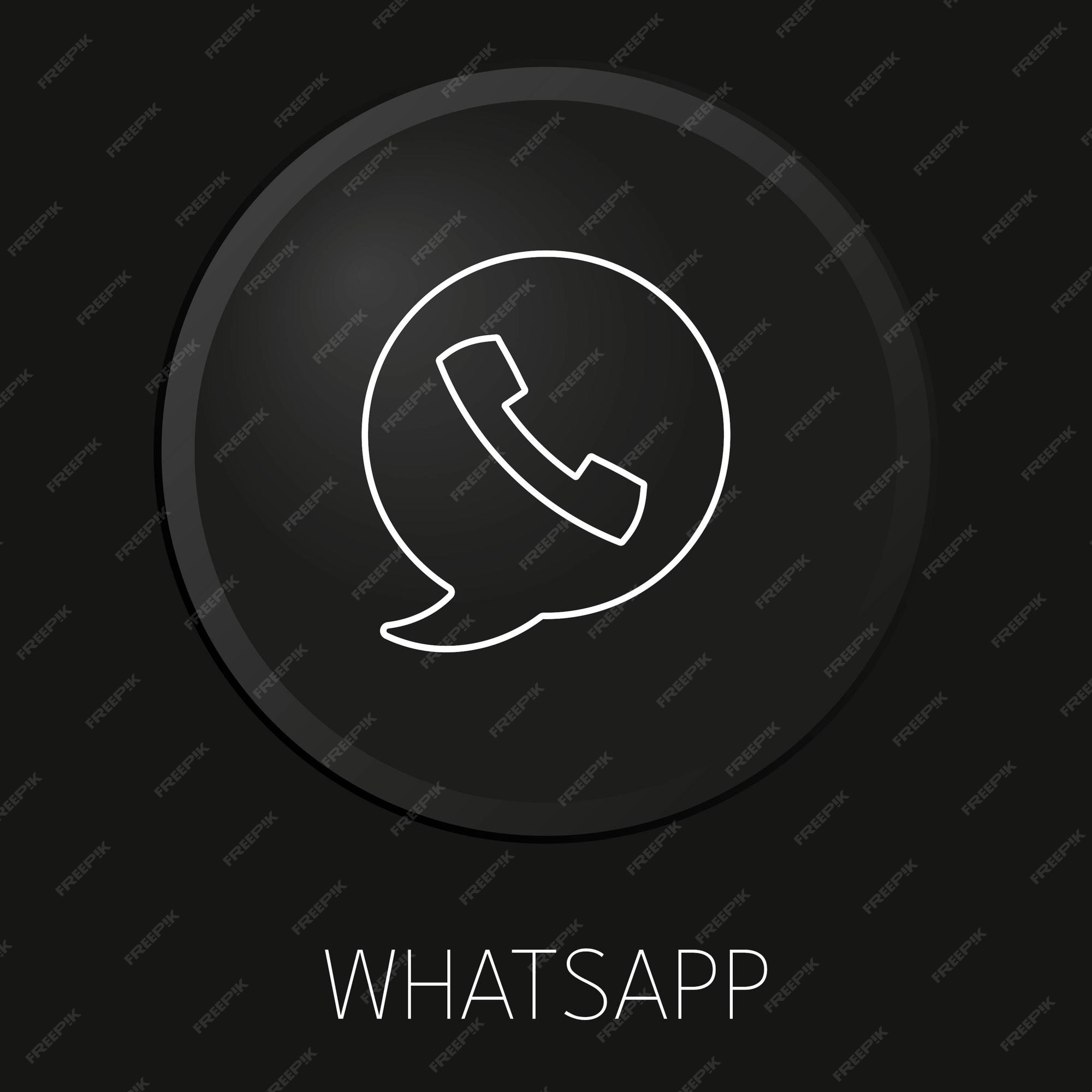 Premium Vector | Whatsapp minimal vector line icon on 3d button isolated on black  background premium vector