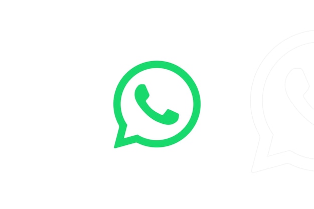 WhatsApp minimale geïsoleerde pictogram witte achtergrond