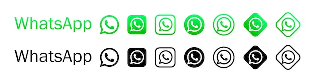 WhatsApp populaire sociale media set iconen Vector redactionele illustratie Rivne Oekraïne 10 april 2023