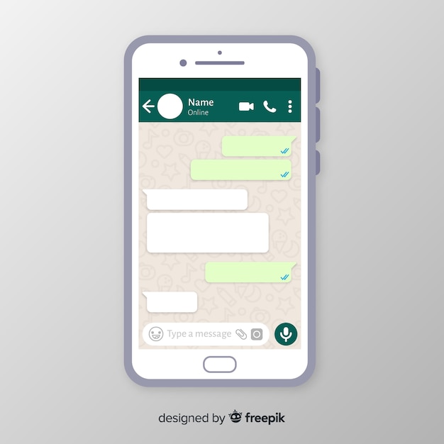 Vector whatsapp screen template