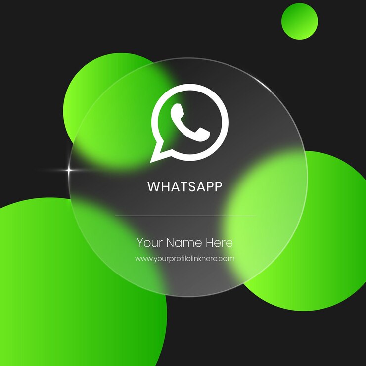 WhatsApp Transparent blurred glass card for social media