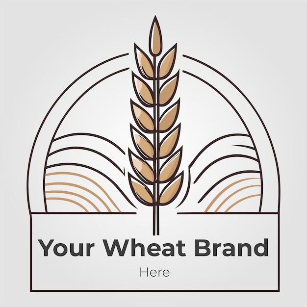 Vector wheat agriculture company branding for professional design