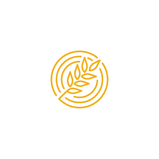 Wheat agriculture organic logo icon vector template