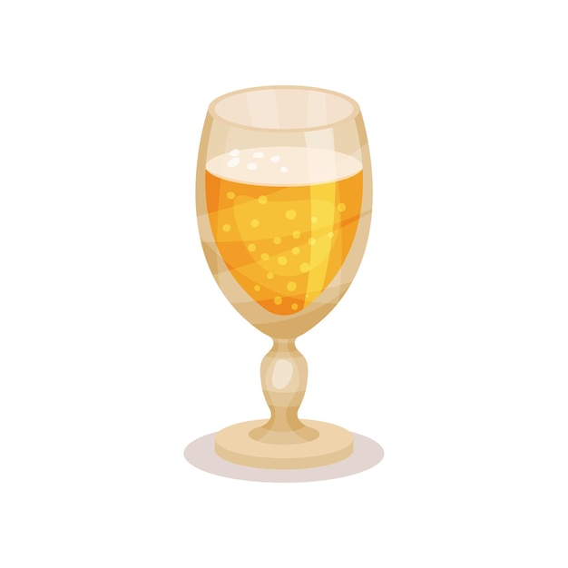 Vettore birra di frumento in vetro con stelo gustosa bevanda alcolica elemento vettoriale piatto per poster pubblicitario o banner di birreria