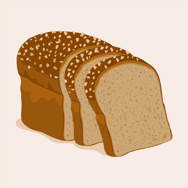 Wheat bread clipart food illustration design vector
