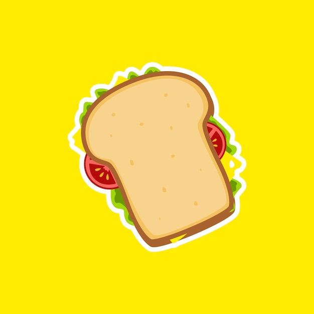 Wheat bread sandwich illustration