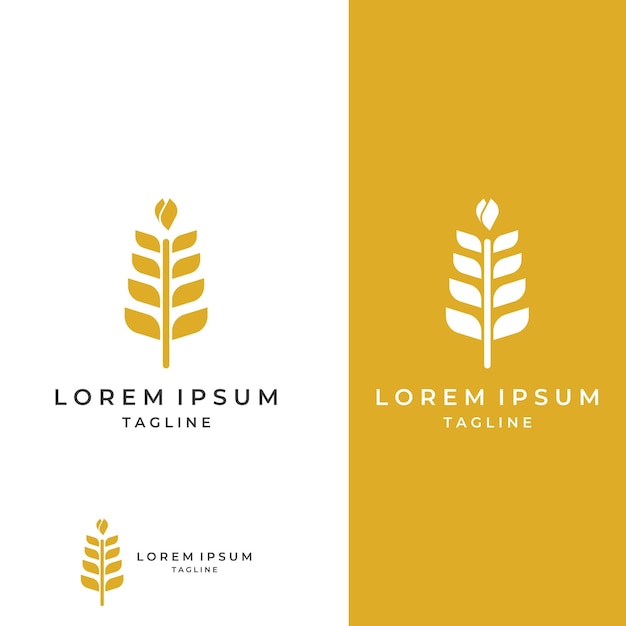 Wheat or cereal logo wheat field and wheat farm logoWith easy and simple editing illustrations