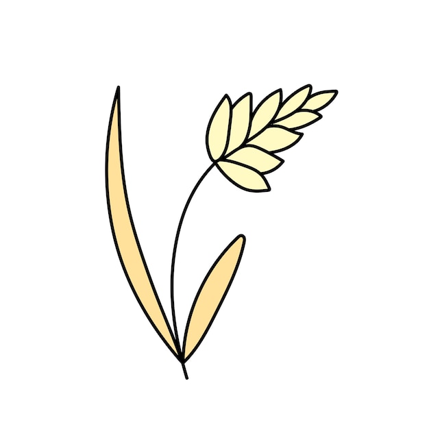 Vector wheat cereals in doodle style vector illustration