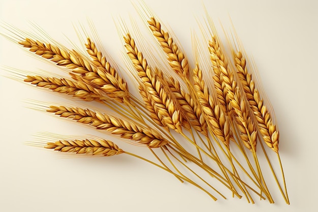 Wheat ears isolated on a white background