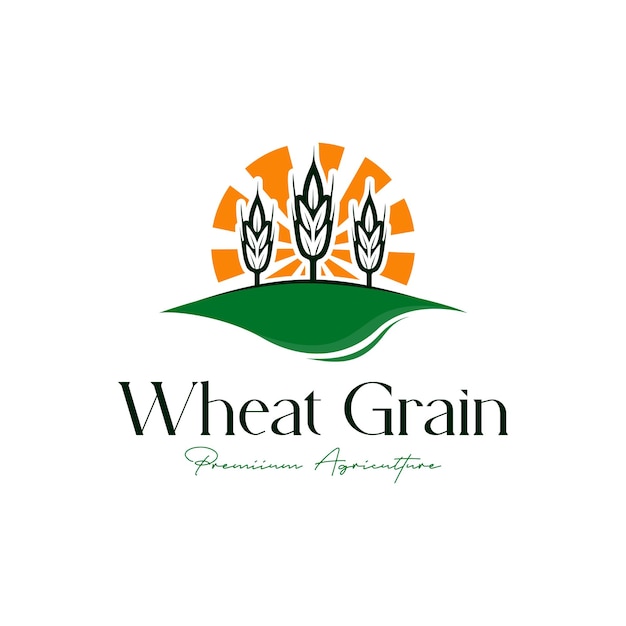 Wheat farm logo design Agriculture illustration