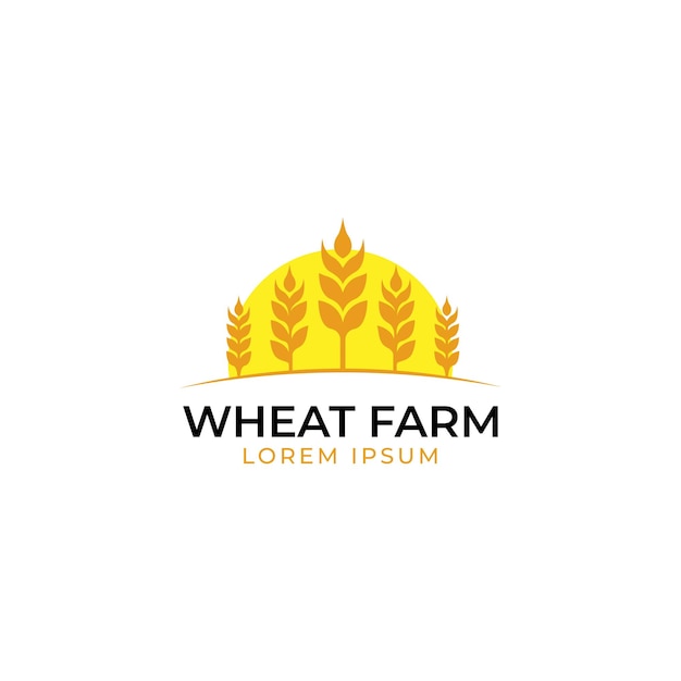 Vector wheat farm logo template