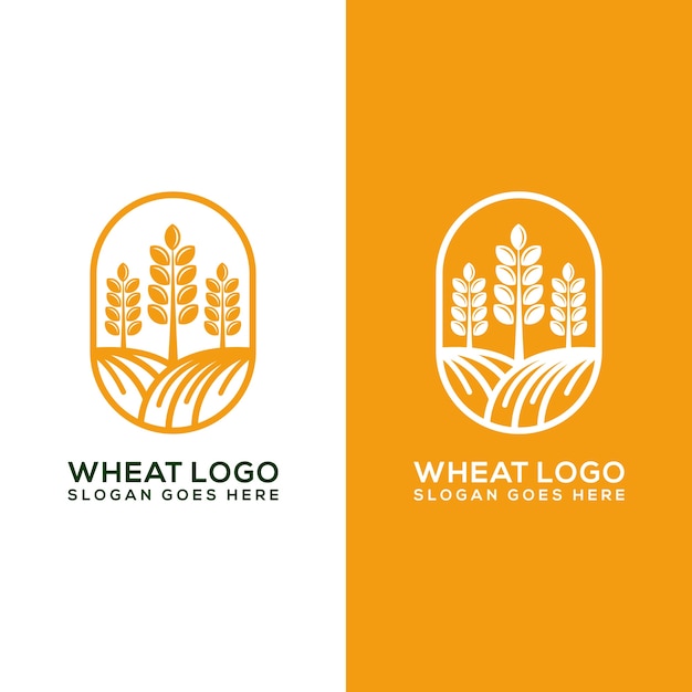 wheat farm logo template 