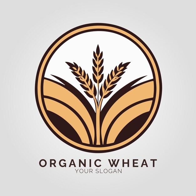 Wheat farming logo concept for company and branding