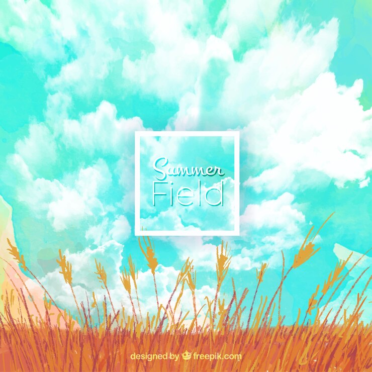 Vector 小麦、フィールド水彩画の背景