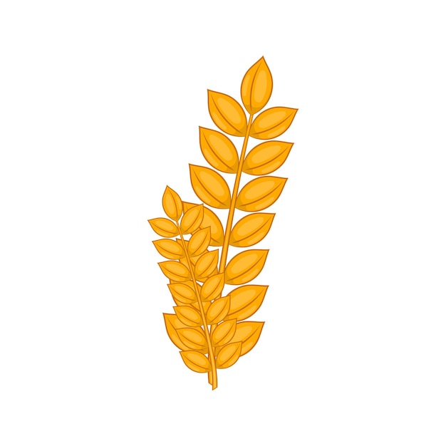 Vector wheat germ icon in cartoon style isolated on white background plant symbol