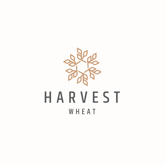 Wheat grain agriculture logo icon design template flat vector