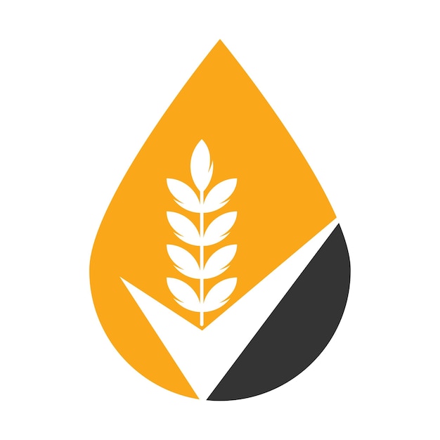 小麦粒チェック ロゴ穀物小麦ロゴ コンセプト記号アイコン シンボル デザイン