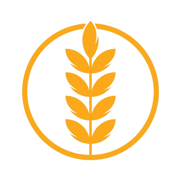 wheat grain icon vector logo design Simple wheat grain vector icon logo design