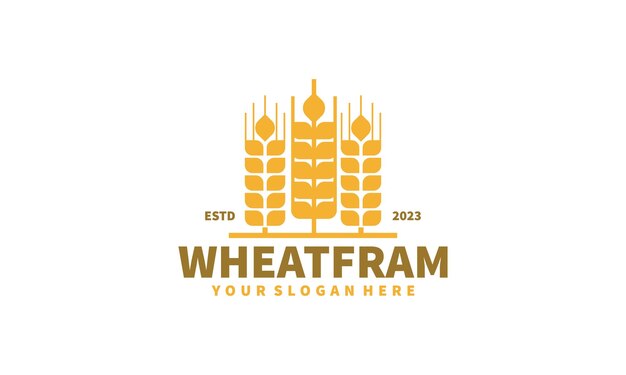Wheat grain logo design vector Grain wheat field logo concept agriculture wheat logo template