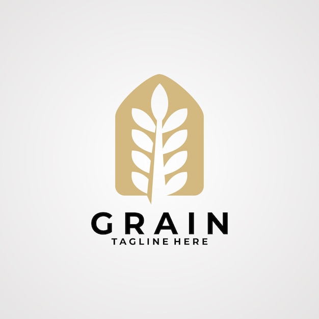 Wheat grain logo icon vector isolated