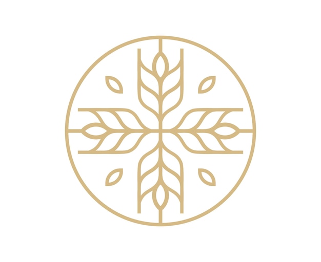 Wheat grain logo vector symbol icon design template