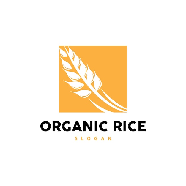 Wheat Grain Rice Logo Simple Design Organic Vector Illustration Icon Template