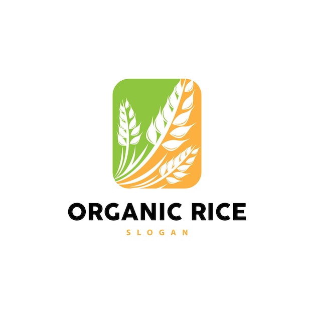 wheat grain rice logo simple design organic vector illustration icon template