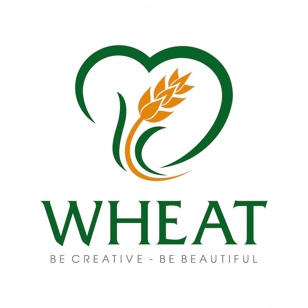 Wheat grain and wheat rice logo inspiration