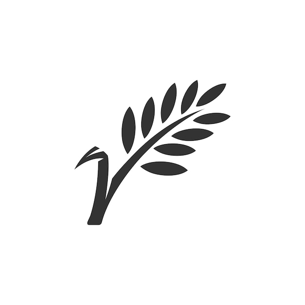 Wheat icon in black and white