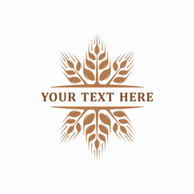 Vector wheat label with empty space for your text.