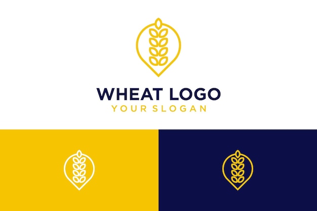 Design del logo del grano con semi e agricoltura