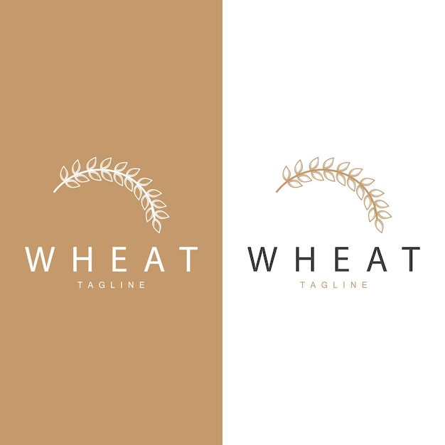 Wheat logo grain design simple illustration template