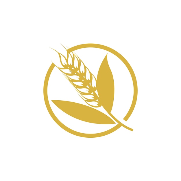 Wheat Logo Simple Farmer Garden Design Vector Template Silhouette Illustration